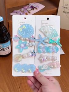 Sweet Little Girl Mermaid Princess Forehead Clip Hairpin