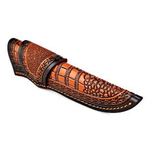 Brown Portable Knife Scabbard for Boning Knives Luxury Leather Sheath Fixed Blade Straight Knife Leather Sheath Scabbard Pouch