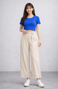 Stella Fashion Women’s High Waist Cropped Wide-Leg Pants | Cooling & Lightweight | Flattering Fit | Office Casual