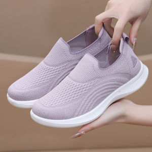 SHIPAILUO | Womens Spring New Slip-On Casual Walking Shoes Fashion Mesh Sports Soft Bottom Lazy Shoes Round Toe Flat Heel Comfortable