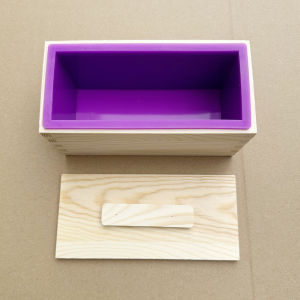 Rectangle Wooden Box Soap Mold Kits 600ml Silicone Soap Mold Flexible Rectangular Loaf Mold DIY Heart Moon Tube Soap Making Tool