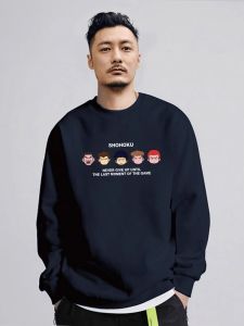 Thickened Pure Cotton round Neck Sweatshirt Mens Casual Bottoming Shirt Autumn Winter Heavyweight Retro American Style Streetwear