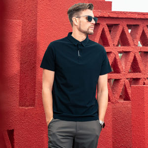 Enjeolon | Moisture-wicking Stretch Seamless Collar Mens Polo Shirt