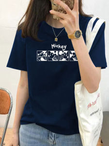 New 2026 Womens Cotton round Neck Short Sleeve T-Shirt Fashionable Versatile Youthful Slimming Base Shirt Summer Casual Style