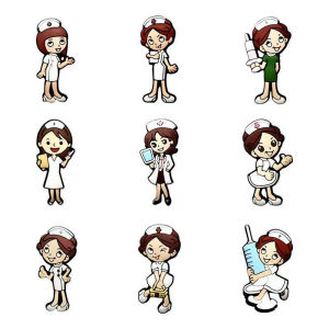 9/15pcs Cute Nurse Medical Series Shoe Charms Cartoon for Clogs Sandals Decoration Accessories Shoe Buckle for Friends Gifts