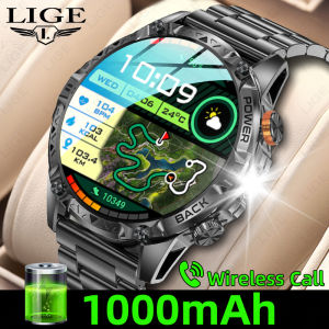 LIGE New Smart Watch Men Military For T-Rex 3 Ultra 1000mAh Battery IP68 Waterproof Compass Flashlight Sports Tracker Smart Watch For Men