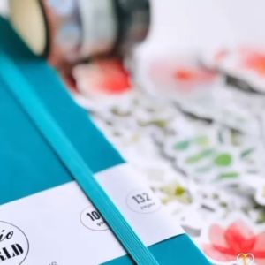 BujoWorld Bundle Pack - A5 Dot grid Notebook 132 page 3 Rolls 10m Washi Tape set -Silver foil & white flowers Bees 46 Stickers Sakura Eucalyptus - ESSENCE - Bullet Journalling Planner 2023 Creative student artist