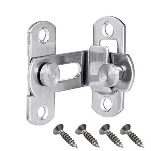 Nicedays🍒1 set 90° Gesper Alat Keamanan Lemari Baja Tahan Karat Dorong Geser Tarik Kunci Pintu Rumah