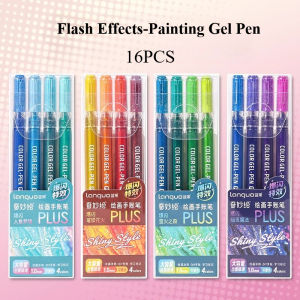 Languo 1.0mm Glitter Effects Color Gel Pen Set for Student Writing Pen Painting Highlight Take Note Handbook School Stationery