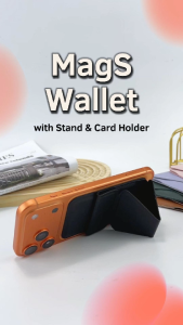 (SG) LionShield Magsafe Wallet with Stand and Card Holder Compatible with iPhone 17/16/15/14/13/12 Pro Max Plus Mini