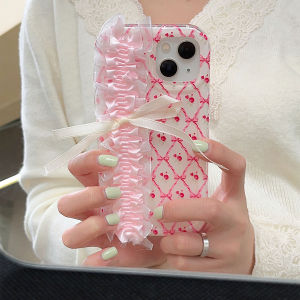 Pink Ribbon Butterfly Knot Phone Case Elegant High-End Feel Full Cover Protection for   17 pro Max Korean Style Girls Heart