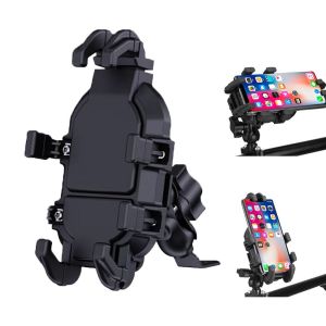 Shock Absorption Phone Holder for Motorcycle Bike Stable Anti-shake 360° Rotation Adjustment Moto Handlebar GPS Navigation Bracket