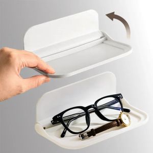 Punch-Free Foldable Wall Shelf Wall-mounted Plastic Storage Rack Home Bathroom Toilet Towel Clothes Remote Control Storage Rack