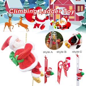 Electric Santa Claus Climbing Rope Ladder with Music Toys for Christmas Tree Home Decor Gifts for Boys and Girls