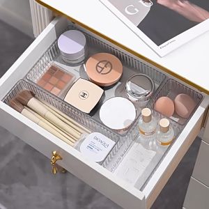 กล่องลิ้นชักพลาสติกใส กล่องใส่ของ จัดระเบียบ ถาดใสของใส่ 5/6ชิ้น วางซ้อนกันได้