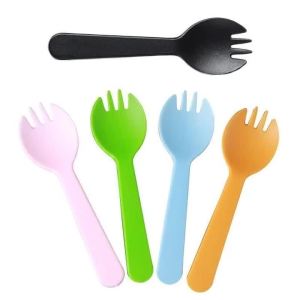 100pcs/set Disposable Plastic Spoons Forks for Cake Ice Cream Salad Fruit Dessert Soup Tea Coffee Party Cake Baking Shop Supplie
