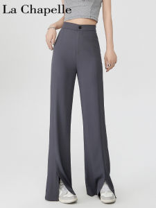 High Waist Grey Asymmetrical Wide Leg Pants Womens Casual Trousers Spring Autumn New Style Drapey Feel La Chapelle