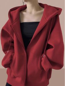 Stylish Womens Blouse Loose Casual Zippered Cardigan