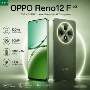 OPPO | OPPO Reno12 F 5G Smartphone 12GB RAM+512GB Storage 50MP AI Camera 120Hz AMOLED Display 5000mAh Battery 45W Fast Charge