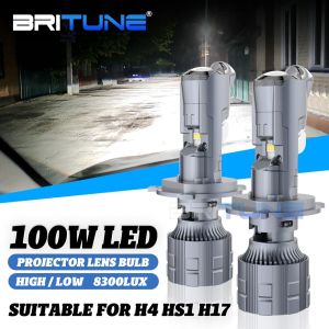 Canbus 100W/Pair H4 LED Headlight For Car/Motorcycle Mini Projector Lens Hi/Lo Beam Toyota Vios Wigo Innova/Honda Fit/Ford/Suzuki Swift/Mitsubishi Car Accessories