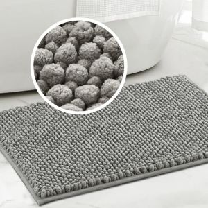 Thảm Tắm Sợi Microfiber Siêu Mềm Mại Chống Trơn Trượt Thấm Hút Nước Giặt Máy Được Chất Liệu Chenille Nhanh Khô Mềm Mại Dành Cho Phòng Tắm