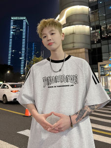 Áo Thun Cotton Mùa Hè Phong Cách Đường Phố Mỹ Cổ Tròn Dáng Rộng in Họa Tiết Sáng Tạo Đa Năng Cho Thanh Thiếu Niên