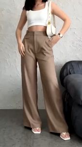 ORO PANTS Highwaist Loose Pants Trousers - Celana Anti Kusut