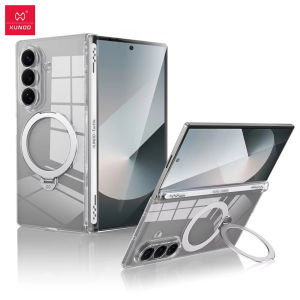 XUNDD For Samsung Galaxy Z Fold 7 6 5 Case Luxury Casing Transparent Cover With Holder Stand With Screen Protector Tempered Glass