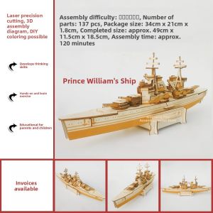 Wooden DIY Sailing Ship Model 3D Assembly Puzzle Fun Handmade Toy Educational Brain Teaser for Children And Adults