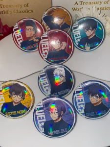 Blue Lock Anime Laser Badge Set Bachira Isagi Chigiri Nagi Ita Bag Accessories Japanese Anime Goods High Quality Collectible Pins