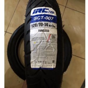 BAN LUAR IRC 120/70 14 TUBLES SCT 007 BAN BELAKANG PCX 150 BAN BARU ORI ASLI IRC