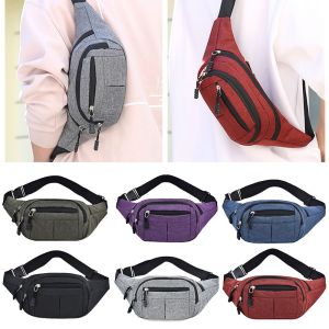 WAYCAI แฟชั่น กีฬา ถุงก้น กระเป๋าเข็มขัดเงิน กระเป๋าคาดเอว ชุดหน้าอก กระเป๋าคาดเอวผ้าแคนวาส