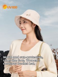 Warm UV Protection Corduroy Hat for Outdoor Activities