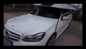 4.2M Semi-Auto Car Sun Shade Umbrella Tent Detachable Multifunctional Car Roof Umbrella Sunshield