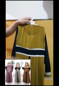 RIANA GAMIS SYARI PAKAIAN ANAK PEREMPUAN 2+12TAHUN SET HIJAP PREMIUM