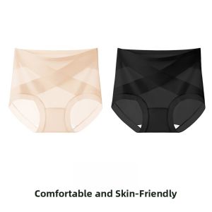 Miiow | Ice Silk Seamless Womens Underwear High Waist Shaping Triangle Panties Summer New Arrival MiiOW Cat Person No Trace Briefs