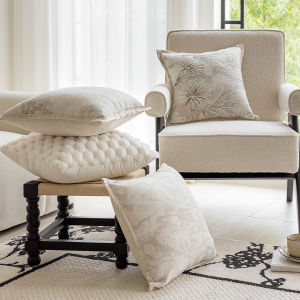 Phong Cách Scandinavia Sang Trọng Phòng Khách Đệm Ghế Sofa Mẫu Phòng Ngủ Đệm Đầu Không Có Lõi Vải Cotton Polyester Mùa Hè 2024