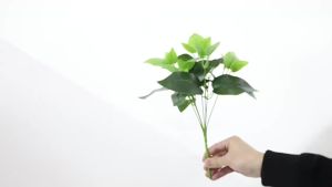 Artificial Greenery Small Bundle Faux Mixed Green Leaves Bouquet for Home Wedding Party Vase Floral Arrangement Decor