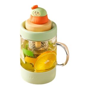 Bear | Heat Resistant Glass Cup With Handle And Straw