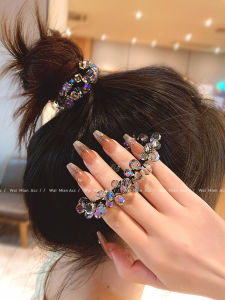 Colorful Crystal Hair Ties Womens Hair Bands High-End Feeling 2025 New Style Ball Head Hair Bands Tail Hair Accessories