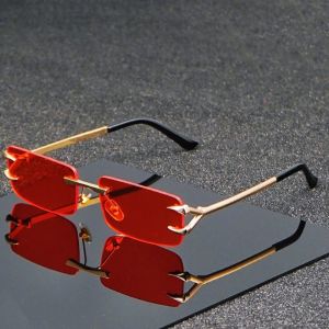 Mens and Womens Casual Square Frameless Metal Fashion Glasses Are Suitable for Both Casual and Formal Occasions
