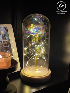 F&D rose lamp led led light rose artificial in dome On Wooden gifts for Valentine’s Day Girlfriend Gift Day Christmas Birthday Mothers Day Gift"