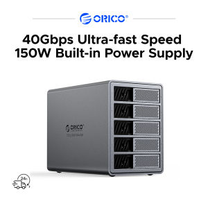 ORICO  5 Bay 3.5-inch Storage Hard Disk Cabinet Five Bay 110TB  With 40Gbps Super Speed 150W Built-in Power Supply