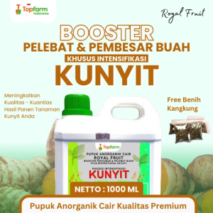 Pupuk Kunyit 1 LT - Pupuk Khusus Kunyit Agar Berbuah Besar / Royal Fruit Agar Rimpang Kunyit Besar / Booster Kunyit Terbaik / Pupuk Penyubur Tanaman Kunyit / Pupuk Topfarm