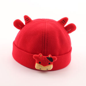 Adorable Infant Hat Summer Autumn Style Red Cheongsam Baby Boy Hat No Brim Pure Cotton Casual Style Infant Fashion Hat
