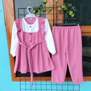 Setelan Anak Perempuan Crinkle Airflow Premium Terbaru Viral Kekinian 2023 Termurah