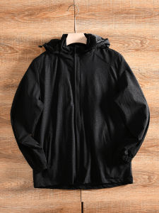 Mens Fashionable All-Match Hooded Jacket Company Single Full-Body Embroidery Detachable Cap Spring Autumn Season Outerwear