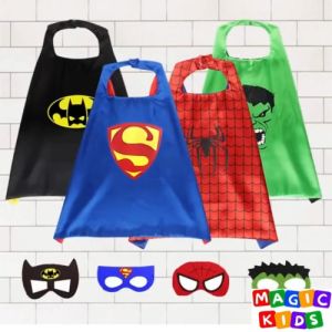 Kids Superhero Capes Mask Halloween Costume Cosplay Cartoon Dress up Costumes Party for Boys and Girls 2-8 Years Old