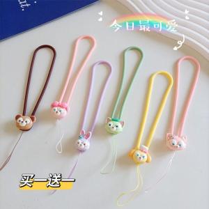 Cute Short Silicone Phone Pendant Disney Duckling Bear Keychain USB Flash Drive Lanyard Mobile Phone Accessory Cartoon Charm