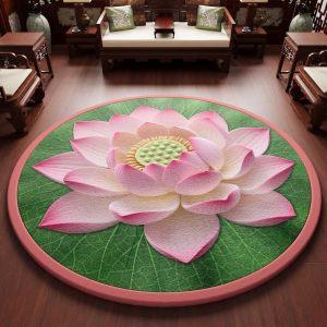 Thickened round Zafu Meditation Pad Anti-Slip Square Buddha Hall Kneel Pad Home Use Zen Study Meditation Tool Plant Floral